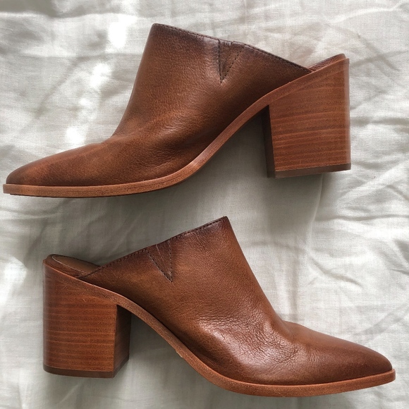 frye leather mules